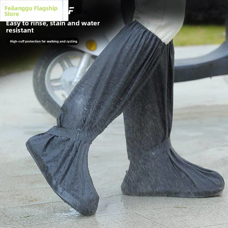 Copriscarpe Antipioggia Alti e Rinforzati Unisex Impermeabili per Esterni con Design Antiscivolo a Onde per Giorni Piovosi