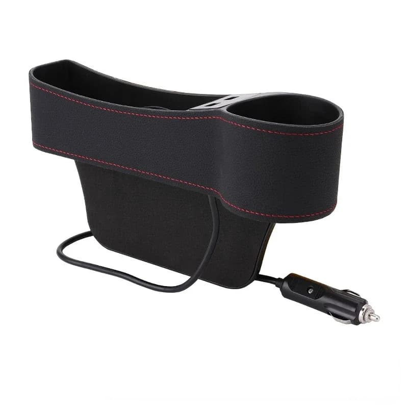 Organizzatore per auto Tasca per fessure automatica Caricatore doppio Portabottiglie per telefono Portabicchieri Sedile Gap Slit Scatola portaoggetti in pelle Accessori per auto