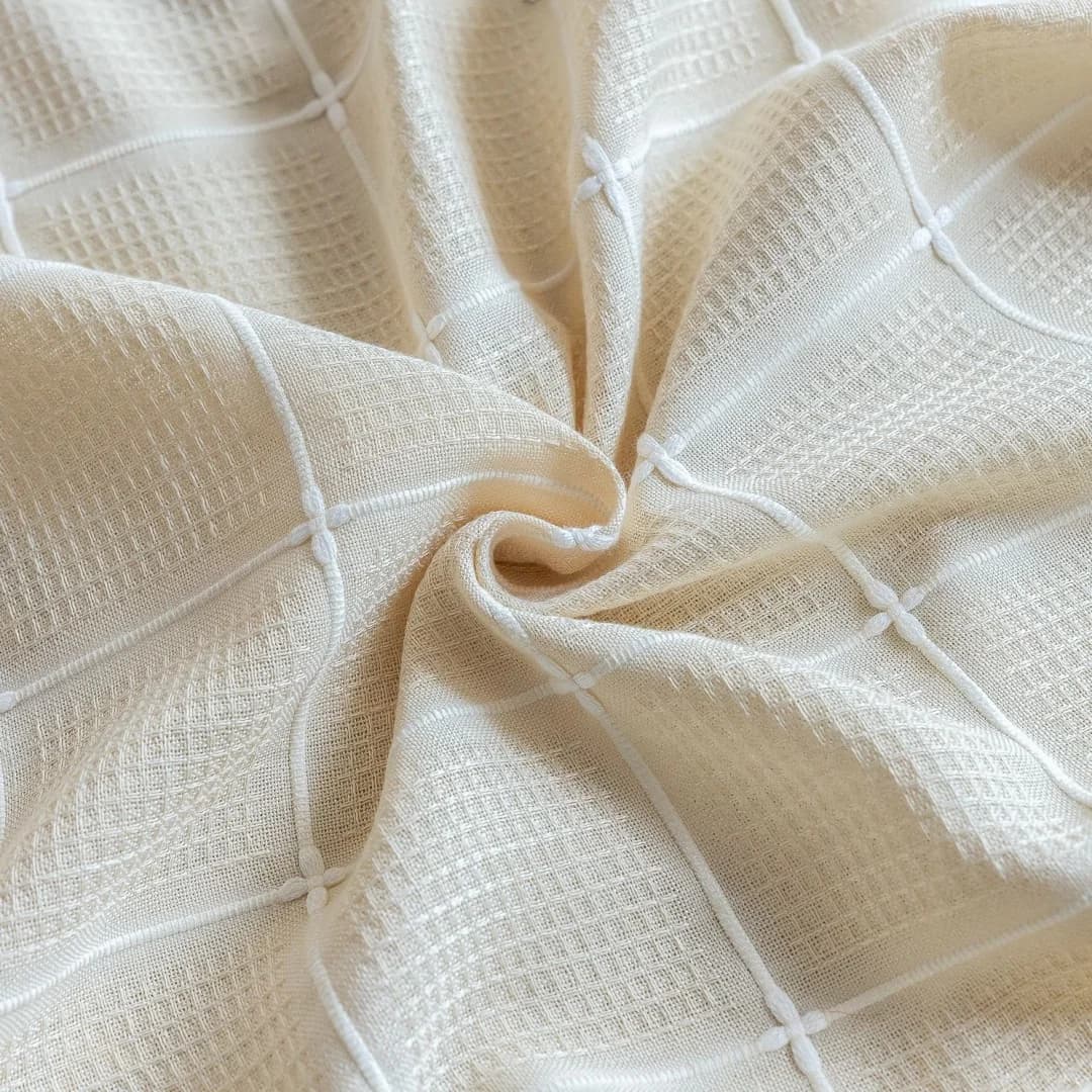 New cotton and linen window screen Japanese leisure bedroom living room semi-sunshade window thick rod curtain screen