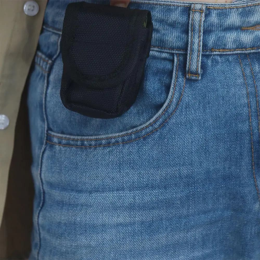 Borsa da Cintura per Ossimetro, Custodia Protettiva Multifunzionale in Nylon per Ossimetro, Nera, Piccola Borsa da Trasporto per Pulsossimetro, Uomo Donna