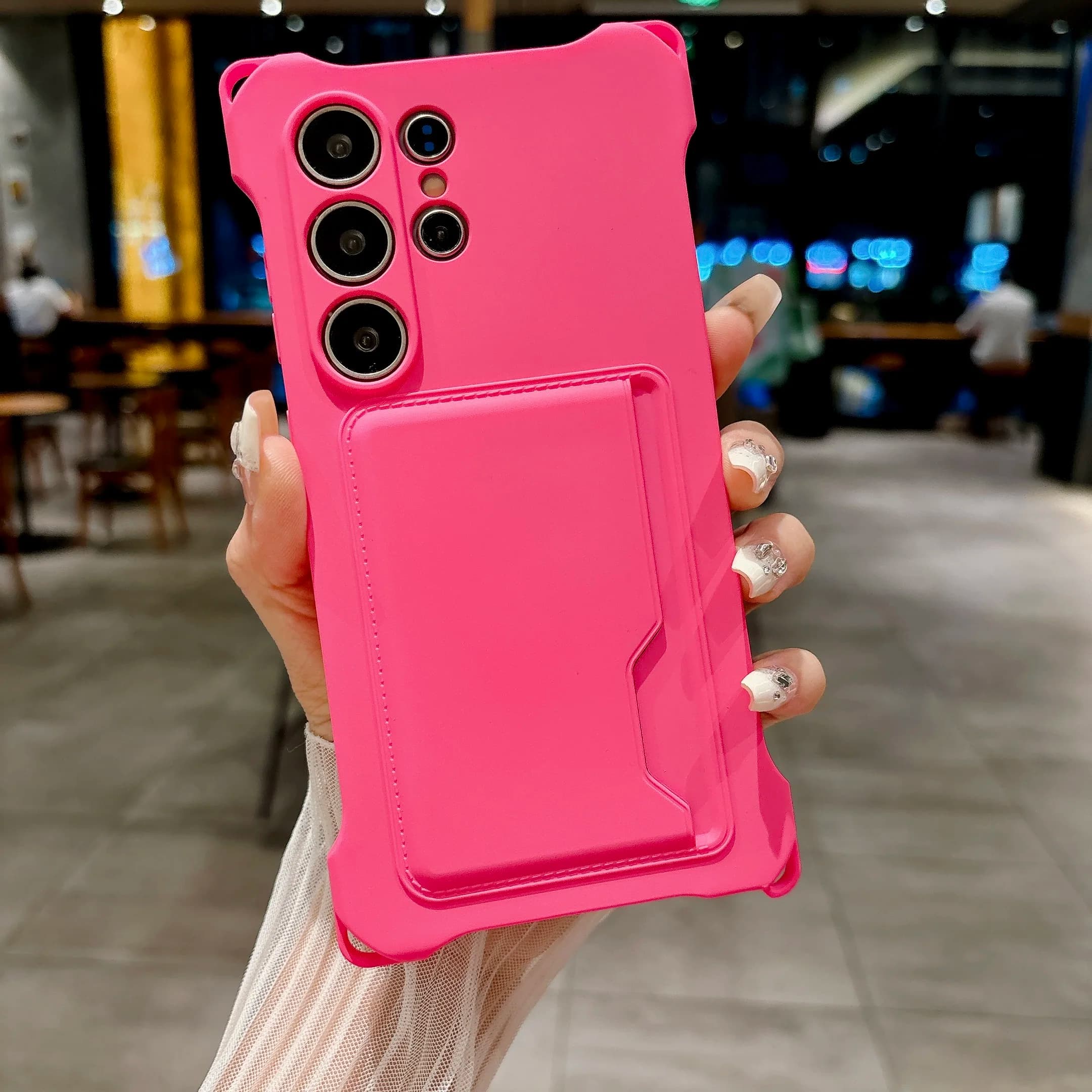 Multicolored Liquid Silicone Card Slot Phone Case For Samsung Galaxy S26 S25 S24 S23 S22 S21 Ultra Plus Ddge Shockproof Cover