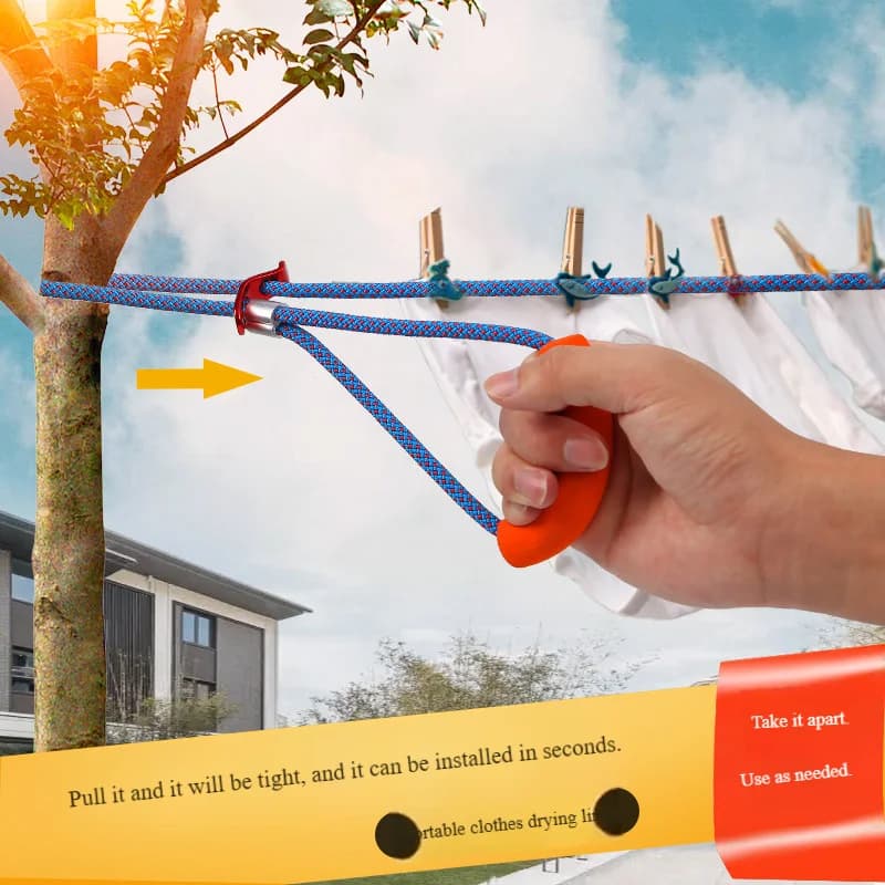 5M/10M/15M Clothesline Outdoor Travel Portable Clothes Drying Rack Windproof Washing Line For Camping Home Laundry Hanger