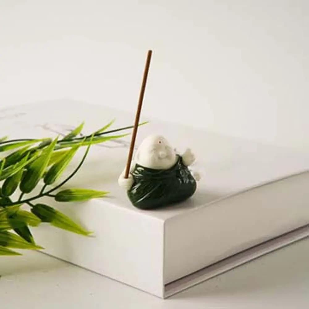 Portaincenso in Ceramica/Resina a Forma di Zongzi, Bruciatore per Bastoncini d'Incenso in Stile Zen Tradizionale, Ornamento Aromaterapico Robusto in Stile Antico
