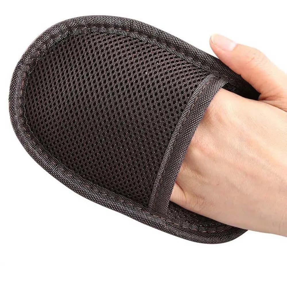 Strumento per la pulizia delle scarpe Guanti lucidi Borsa Spazzole in pelle Imitazione agnello Spazzola per la cura delle scarpe Pulisci tessuto a rete salva-lavoro