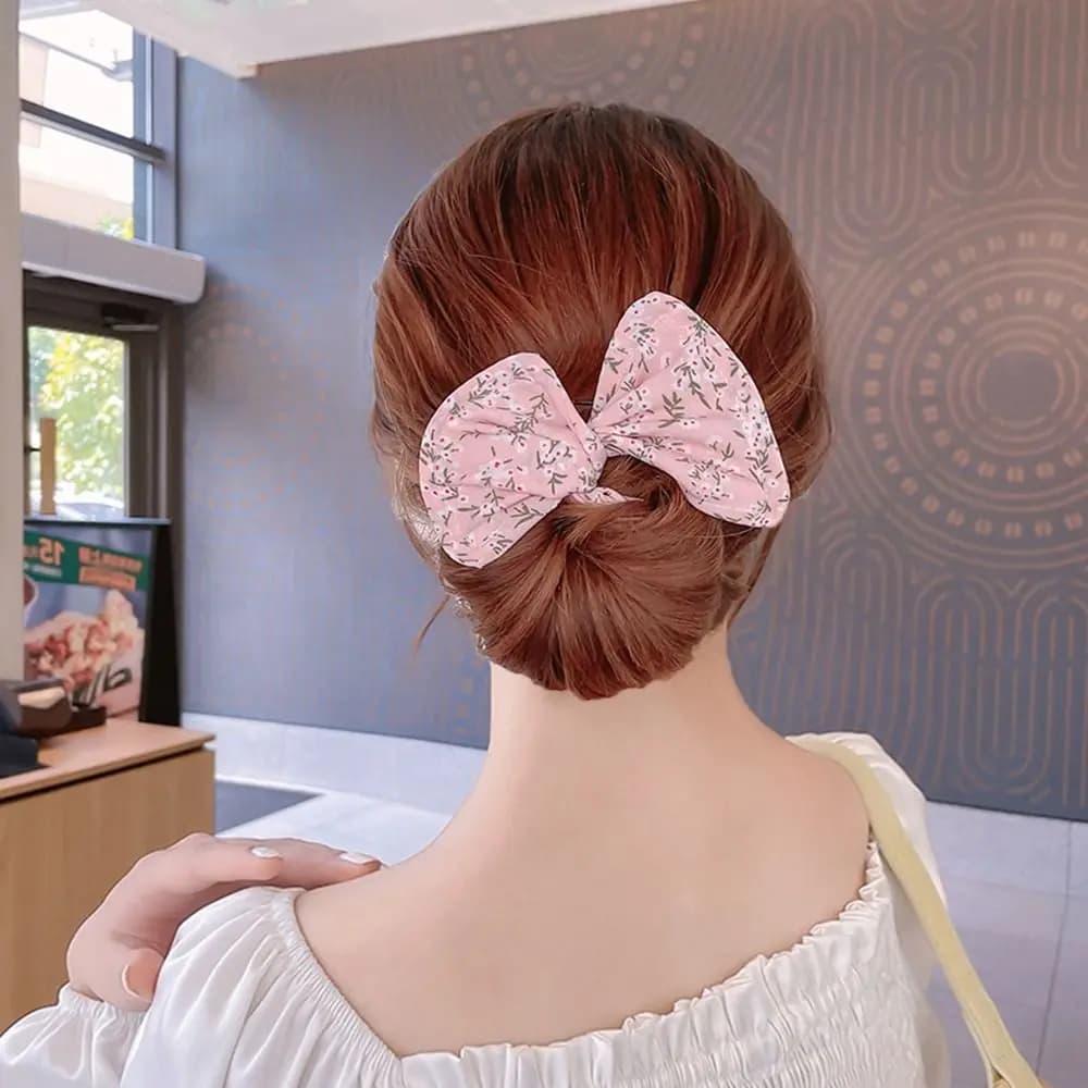DIY Cloth Hair Band Multicolor Bun Print Hair Circle Bun Maker Headband Curler Girl