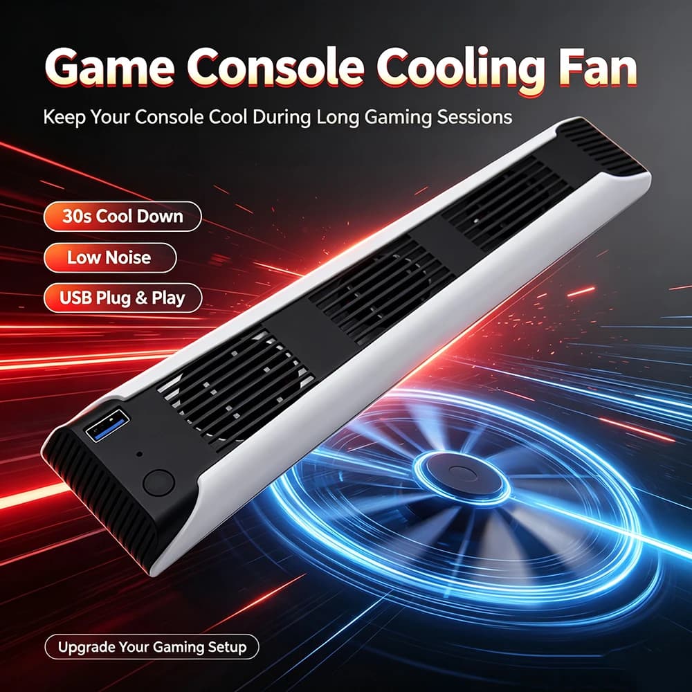 For PS5 Disc Edition Game Console Cooling Fan Quiet Efficient Cooling System USB Port High-Speed Cooler Fan Gaming Accessories