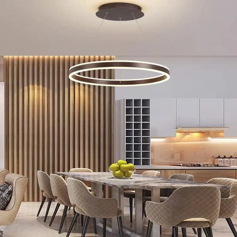 Lampadario moderno a LED con anello dimmerabile per tavolo da pranzo, soggiorno, camera da letto, cucina, isola - Illuminazione per decorazioni per la casa