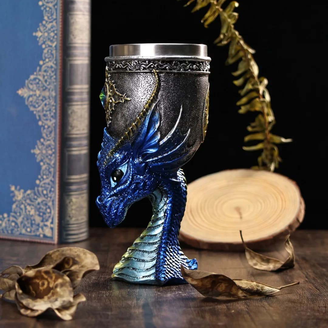 Calice gotico con testa di drago 3D, calice, tazza da bere, cocktail, bicchiere da vino, rivestimento in acciaio inossidabile, tazza da birra, regalo personalizzato di Halloween