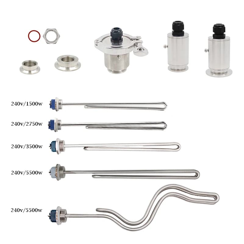 All Stainless Steel ULWD Heating element 1 "NPT Foldback Ribbed Saldless Tri Morse Household Beer Kettle Home Electric Beer