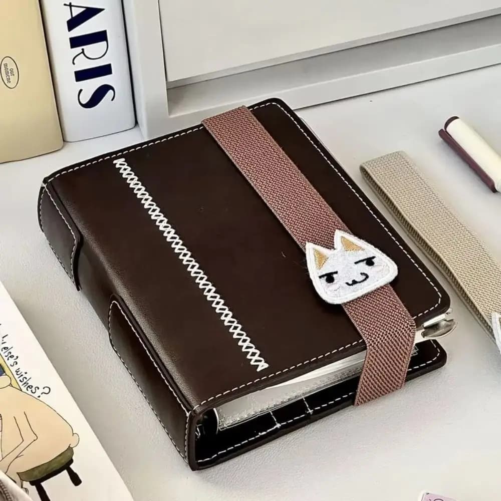 Quaderni A7 in pelle marrone Libri tascabili portatili Kawaii con 40 pagine interne vuote addensate Ledger a mano Latticini per studenti delle scuole