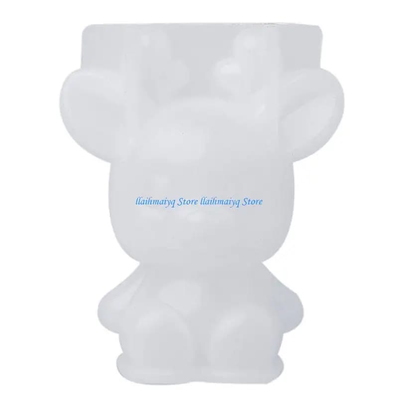 573B 3D Rabbit Deer Molds Jewelry Pendan Tool Silicone Mold DIY Craft Epoxy Resin Mold Home Fondant Cake Decoration Gift