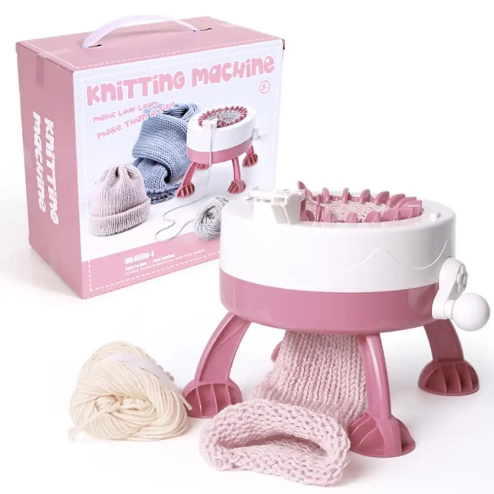 Macchina da cucire per maglieria a mano in plastica fai-da-te Accessori per strumenti giocattolo per tessitura per bambini (22 aghi) facile da trasportare e utilizzare