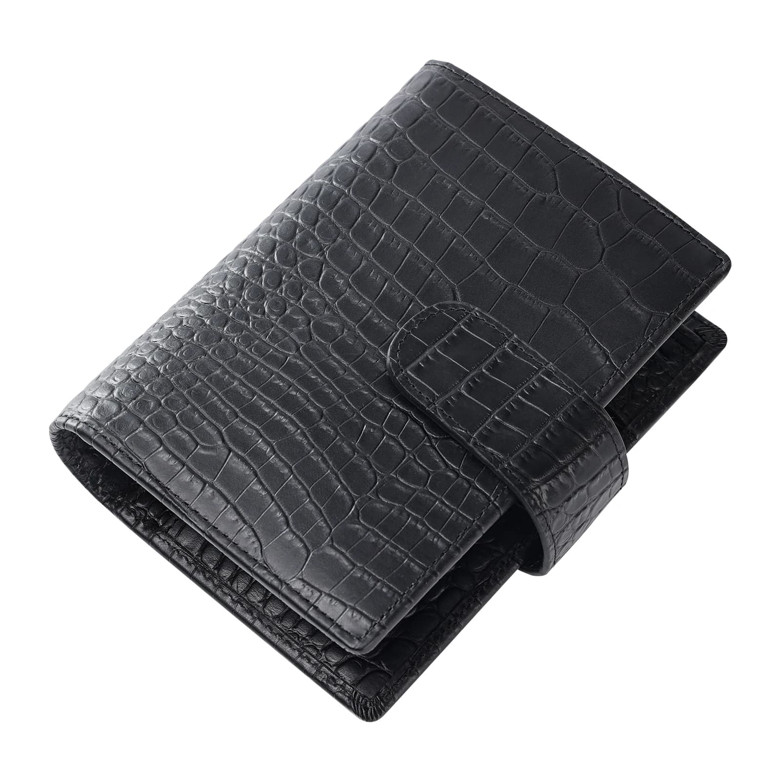 Smartfee Pocket Budget Planner Raccoglitori per pialla A7 Modello coccodrillo Agenda per notebook con 25 anelli dorati in vera pelle