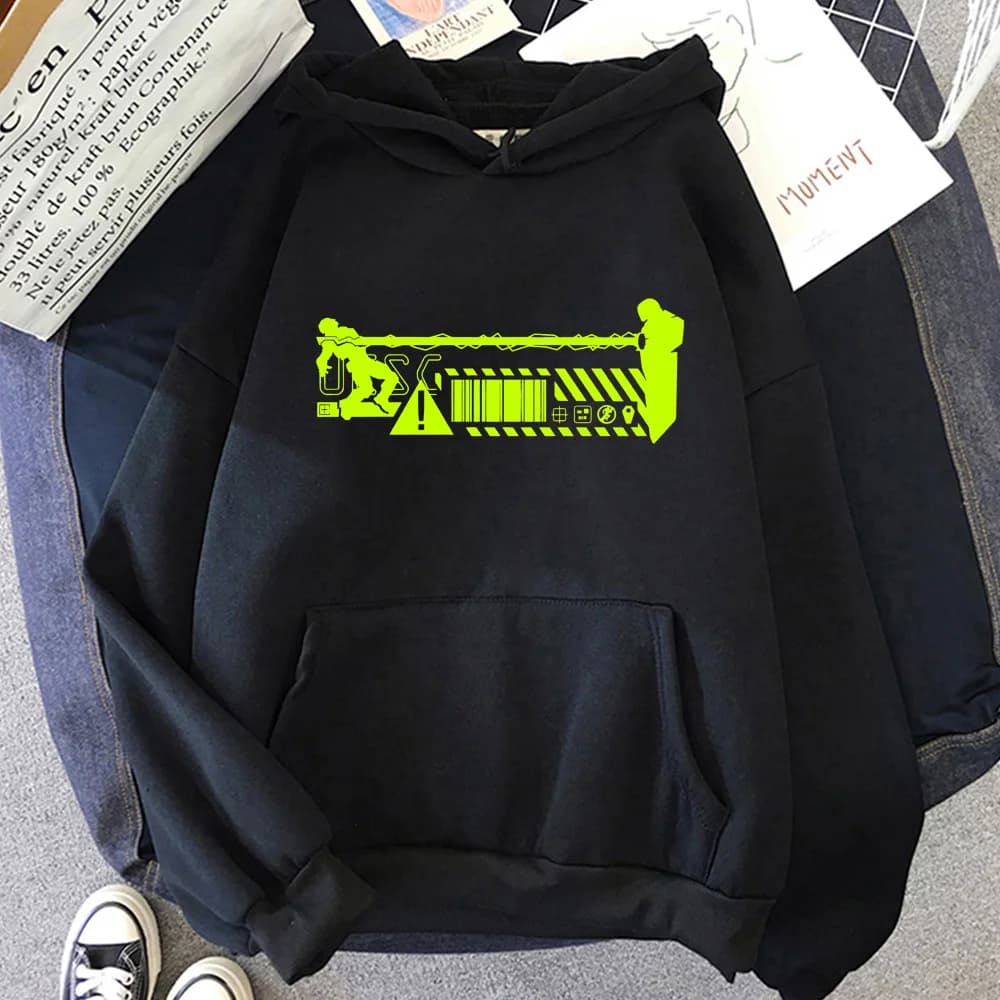 Felpe con cappuccio unisex ispirate al Marathon, con stampa a tema sicurezza, a maniche lunghe, comode, casual, in pile caldo, per l'autunno