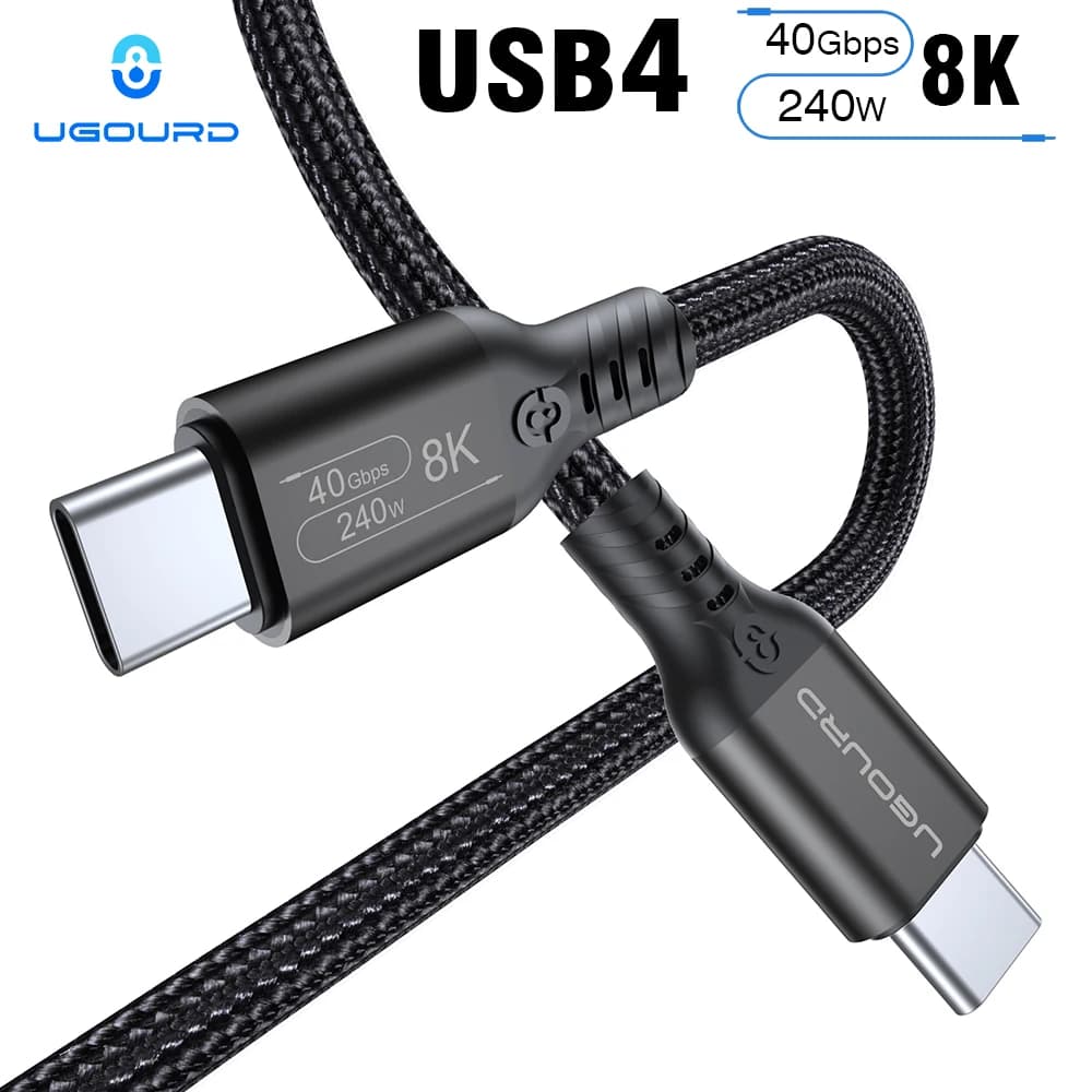 UGOURD USB 4 Thunderbolt 4 type c Cable 40 Gbps 240 W Quick charging for laptop eGPU Phone 8K 60 HZ video cable UHD