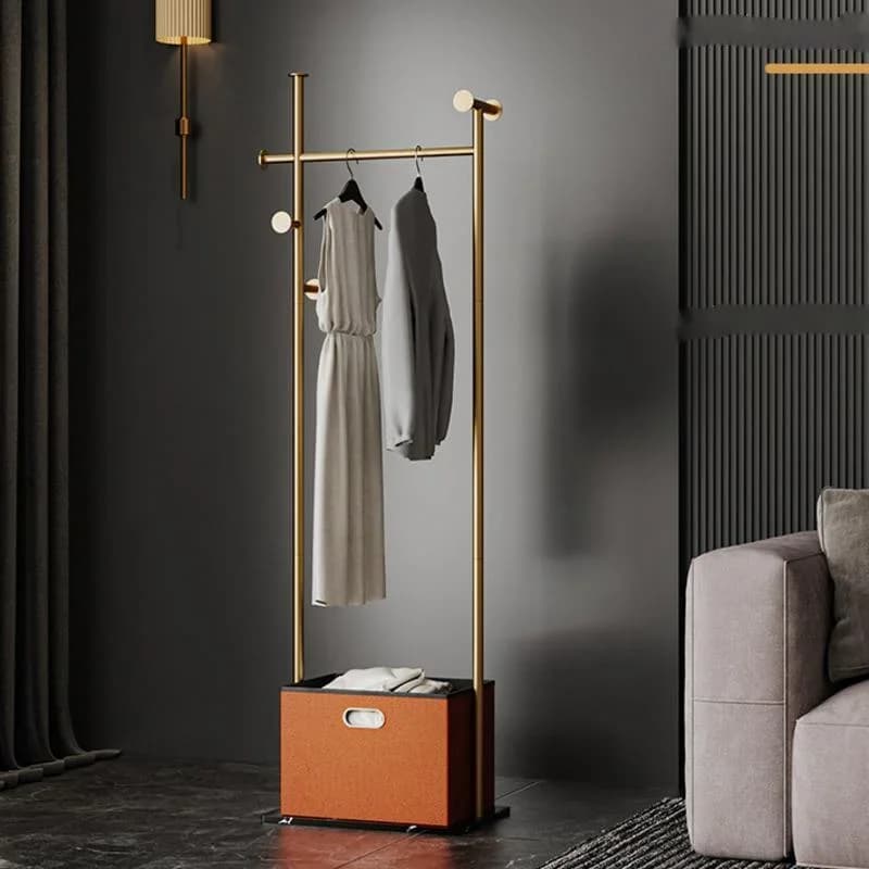 Simple double-glazed bedroom coat hangers for living room with hanging rack