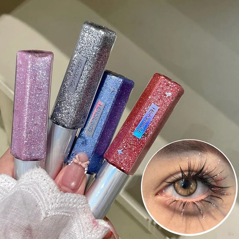 Set of 4 Colors Mascara Glitterato Diamond Effect, Sparkling Eyelash Trick for Festivals, Festivals, Cosplay and Daily Look