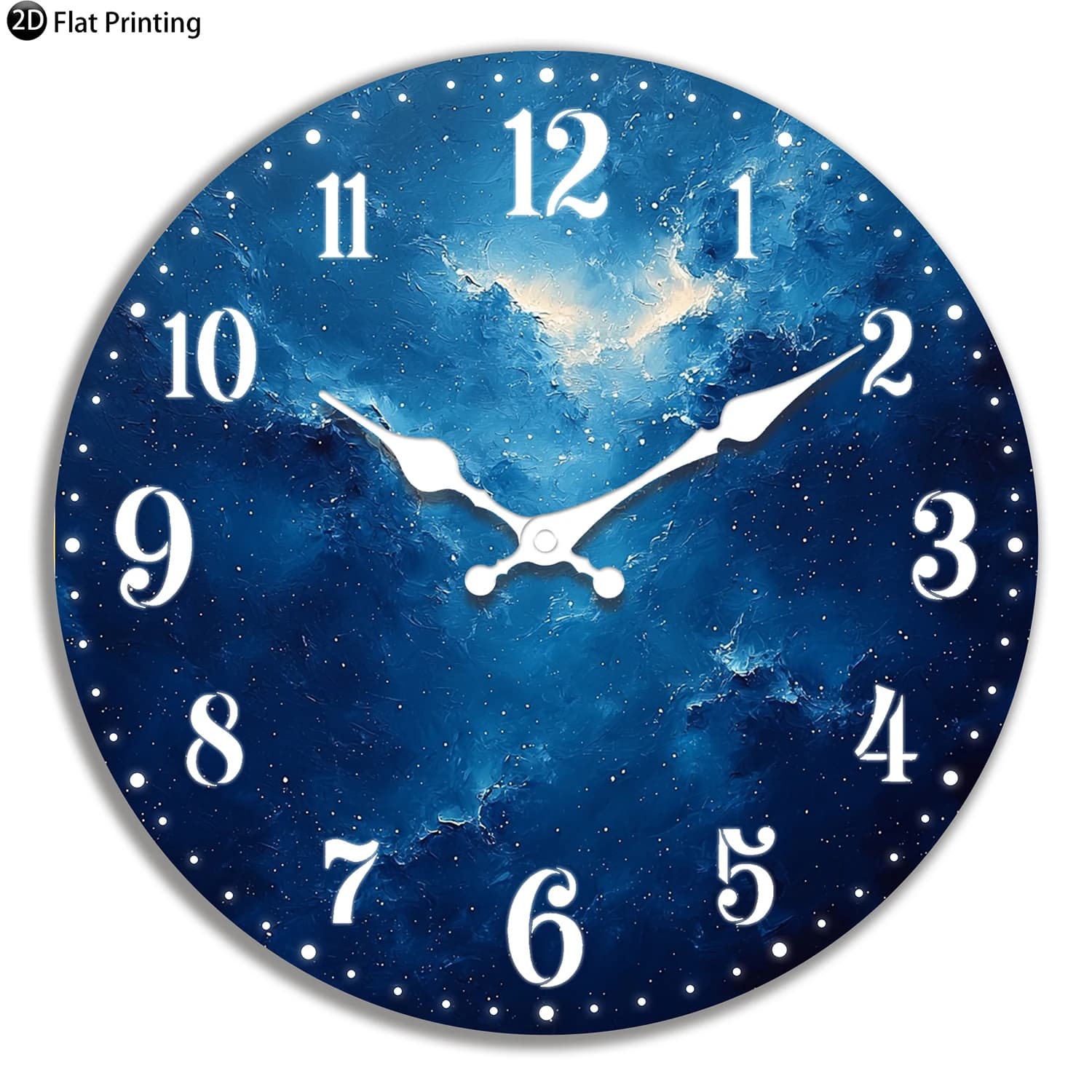 Quartz Analog Quartz Clock with Abstract Cosmic Nebula for Bedroom, Bathroom, Halloween New Year's Gift