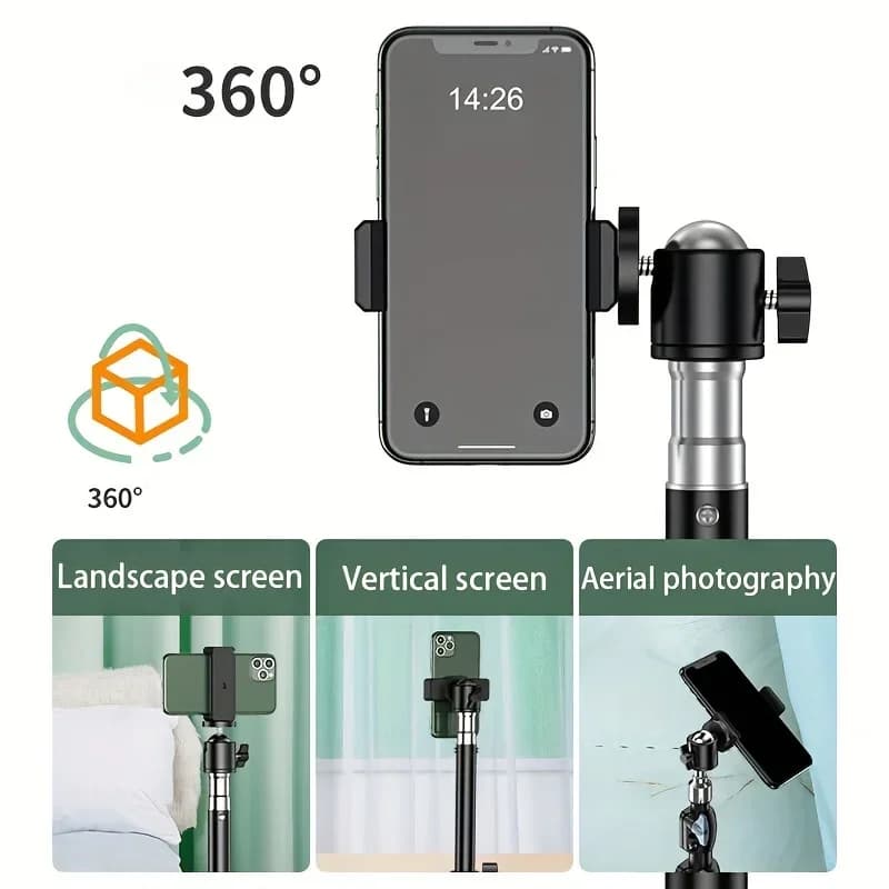 2025 Nuovo treppiede telescopico staffa per telefono cellulare treppiede di atterraggio staffa da 2,1 M fotocamera telefono cellulare staffa dal vivo selfie stick