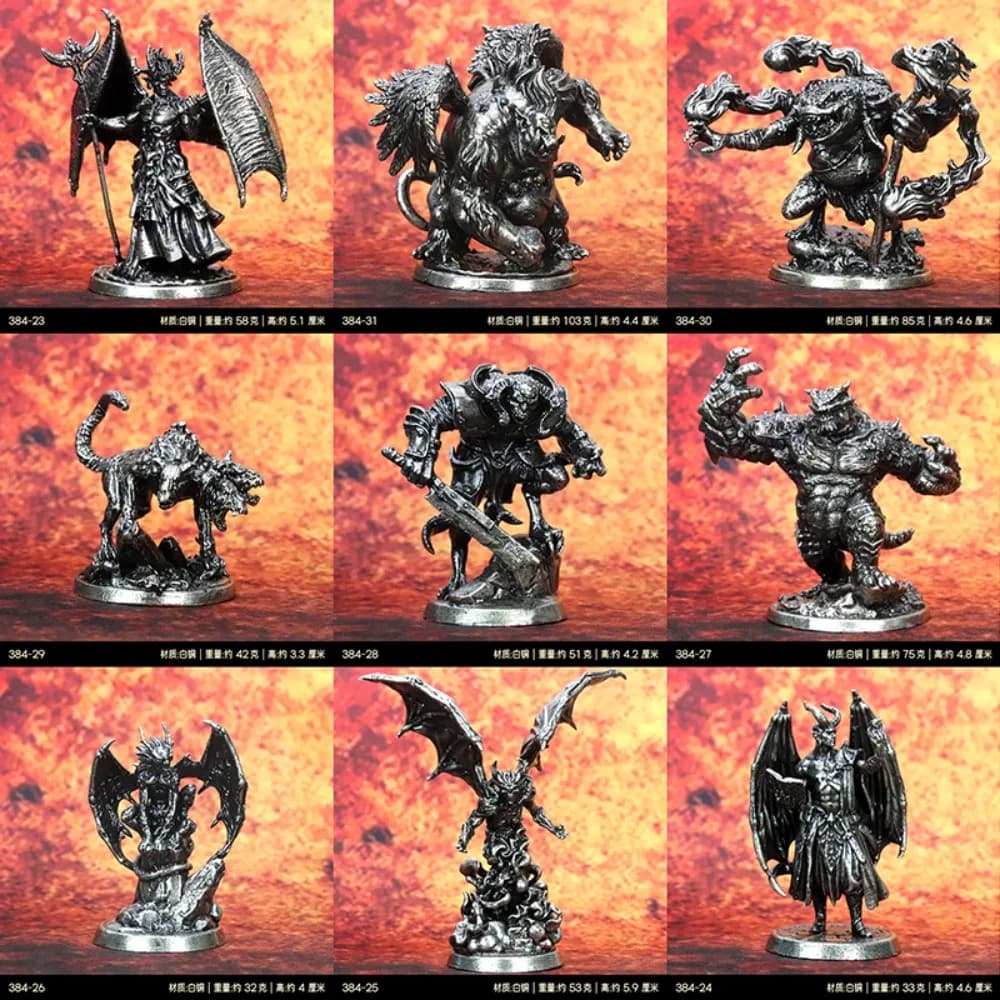 Pezzi degli scacchi in metallo nel gioco da tavolo Figurine in rame Soldato Elemental Evil Mini figurine Miniature Decorazione Artigianato