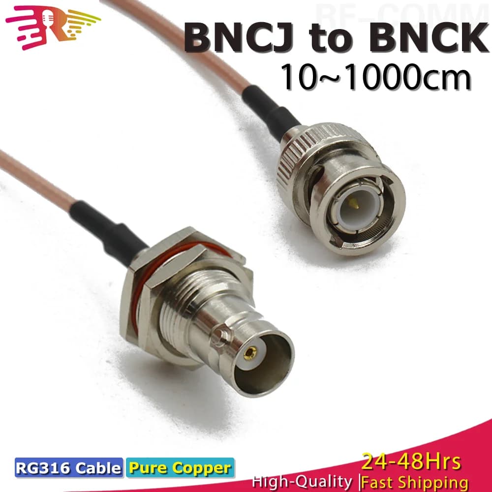 RG316 Q9 BNC maschio a BNC femmina cavo coassiale ponticello cavo a spirale crimpare consegna veloce cavo di prolunga antenna WiFi