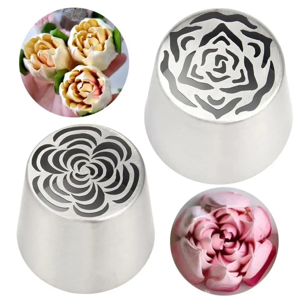 Russian Piping Nozzles Cake Decorating Kit Piping Nozzles Flower Frosting Tips Rose Tulip Icing Nozzles Supplies for Bakers
