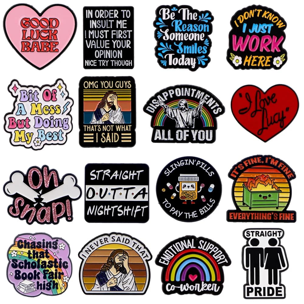 Rainbow Quotations Series Lapel Pins for Backpack Enamel Pin Men Women's Brooches Briefcase Badges Fashion Jewelry Accessories