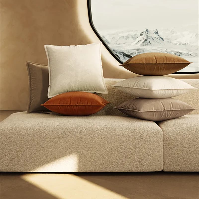 Fodere per Cuscini Decorativi in Velluto Tinta Unita per Divano e Letto, Verde Muschio 45x45cm, Lusso Leggero, per Cuscini Lombari
