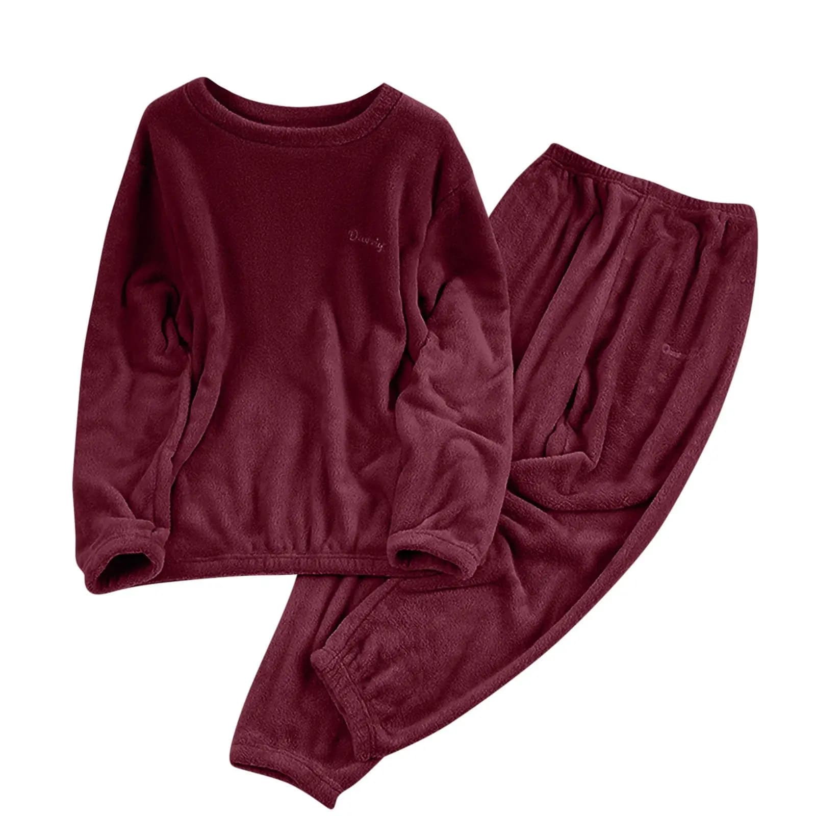 Women's Two-Piece Set Comfortable Sleepwear Warm Coral Fleece Pajama Set Double-Sided Velvet Loose Casual Home Wear 2025