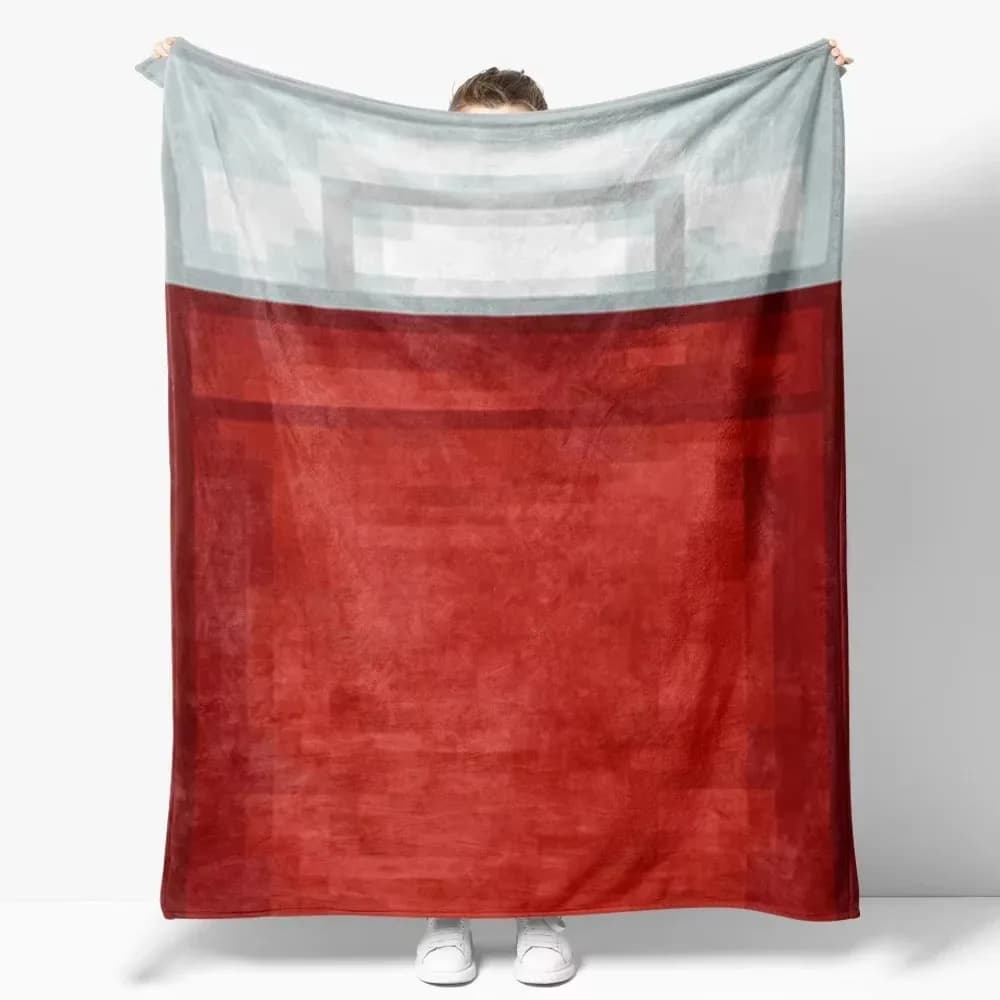 Coperta in flanella Pixel Block Rossa - Morbida e accogliente coperta per gamer, ideale per divano, letto, cameretta bambini, regalo