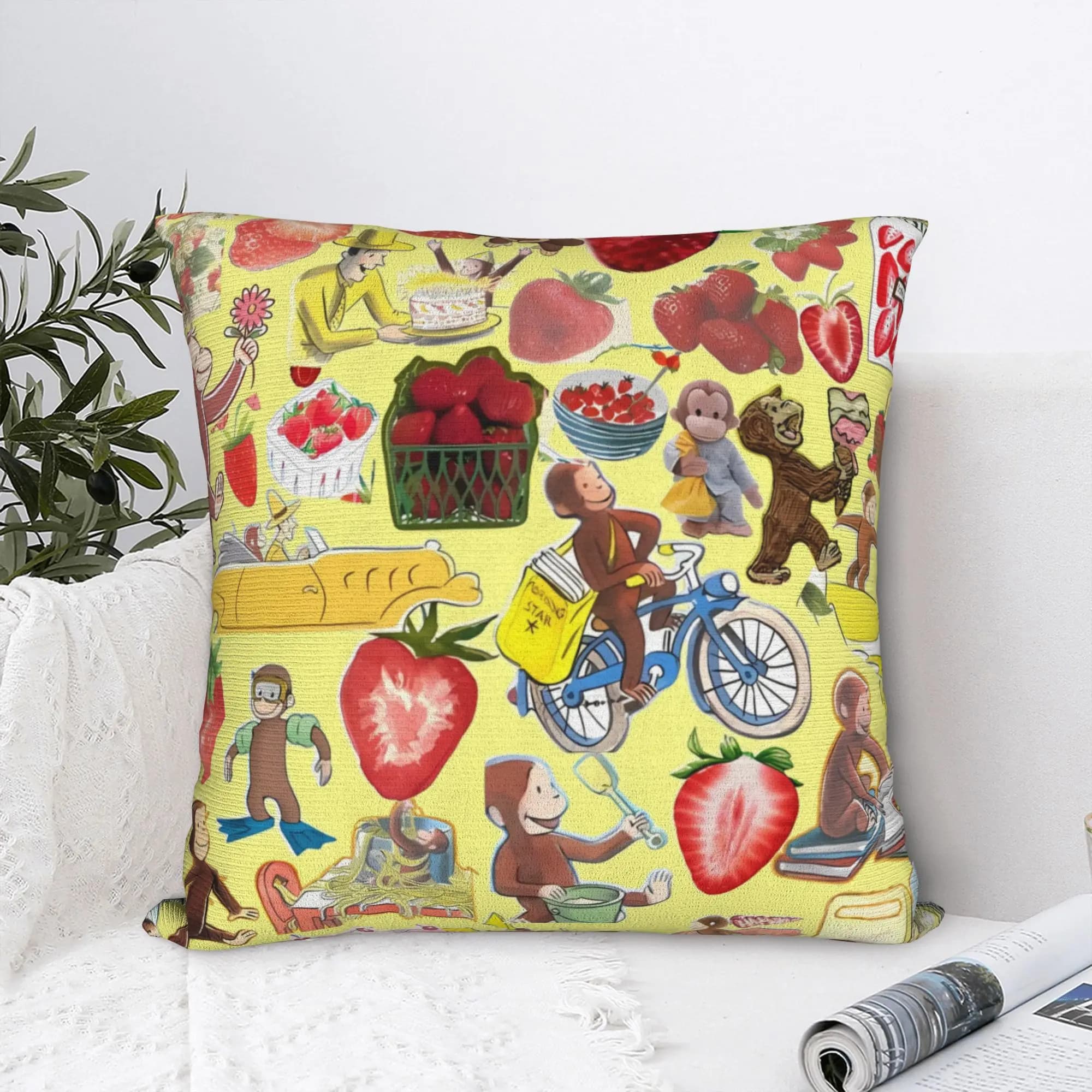 Curious George-s Pillow Case Comfy Pillow Cover Kawaii Pillowcases For Sofa Home Decor