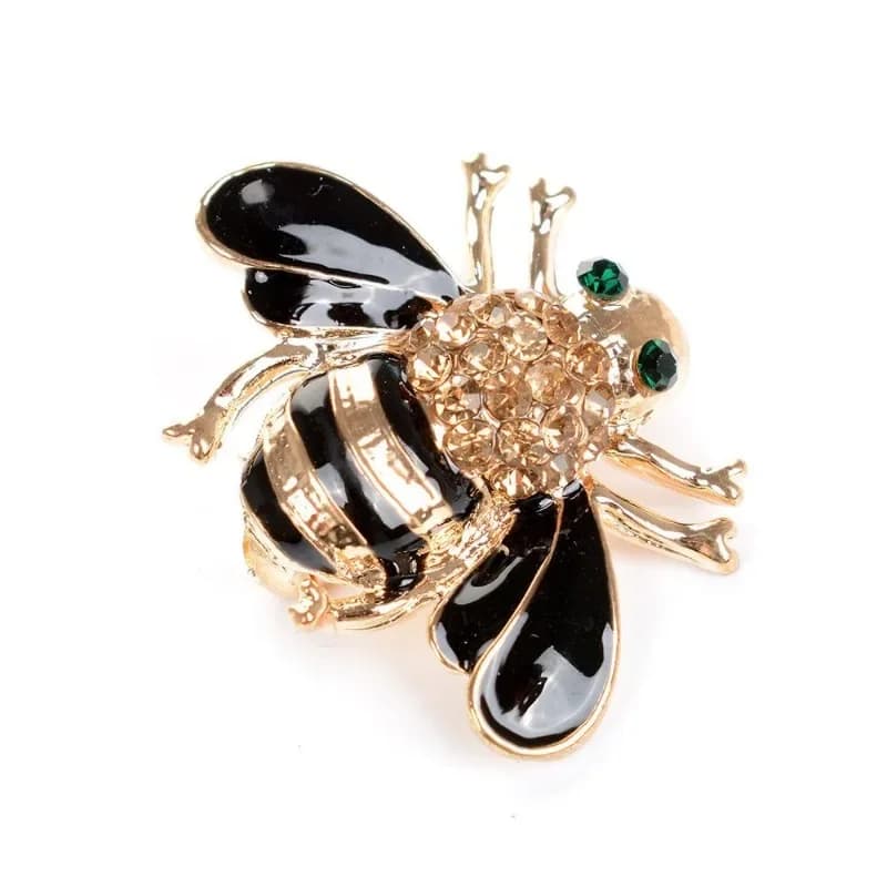 Squisita Spilla a Forma di Ape per Donne, Lussuosa in Smalto Nero con Cristalli e Zirconi, Spilla Anime per Zaini, Accessori Gioiello, Regalo per Amiche