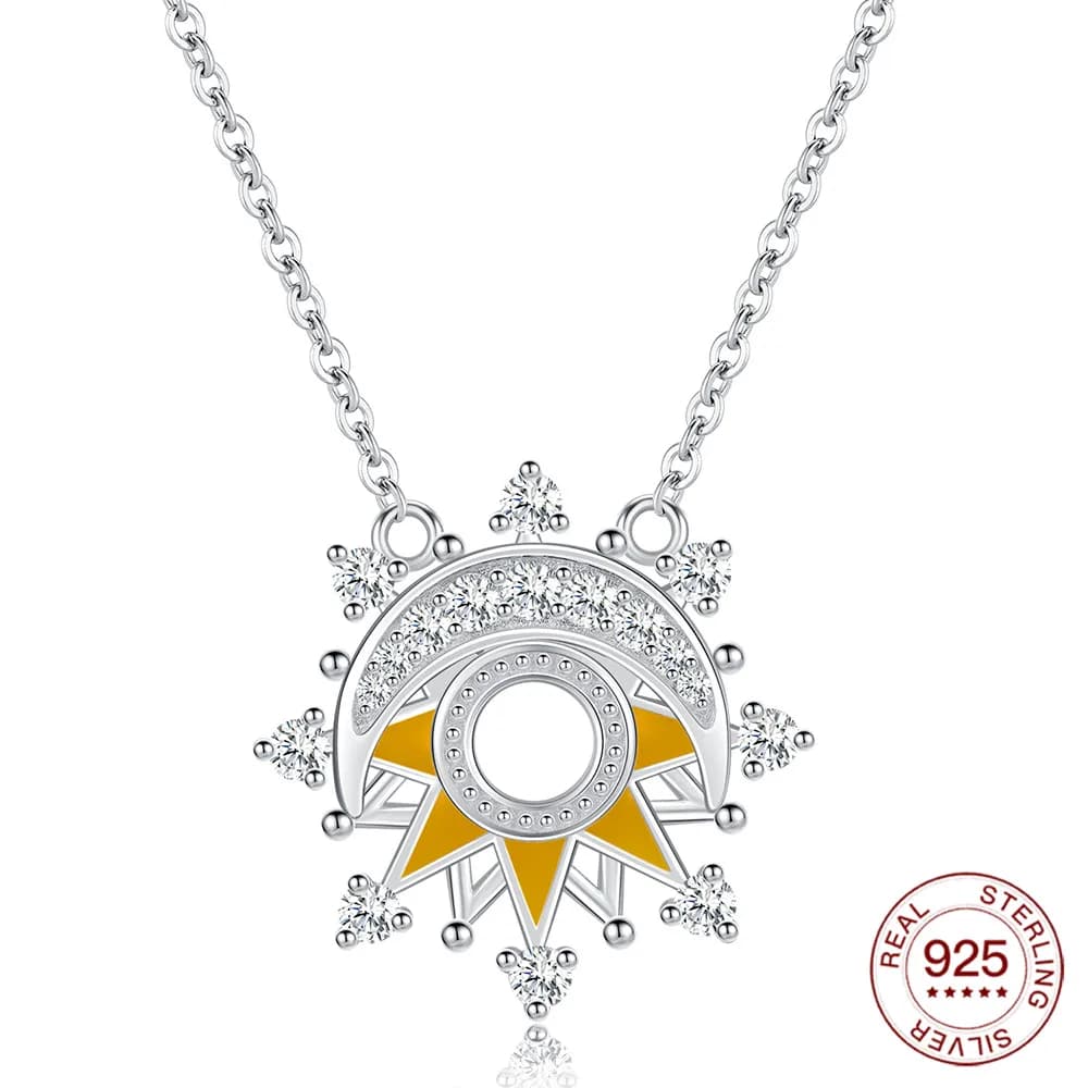 Collana originale in argento sterling 925 con luce notturna solare, braccialetto adatto fai da te per le donne, gioielli di moda, ciondolo fine caldo, regalo d'amore