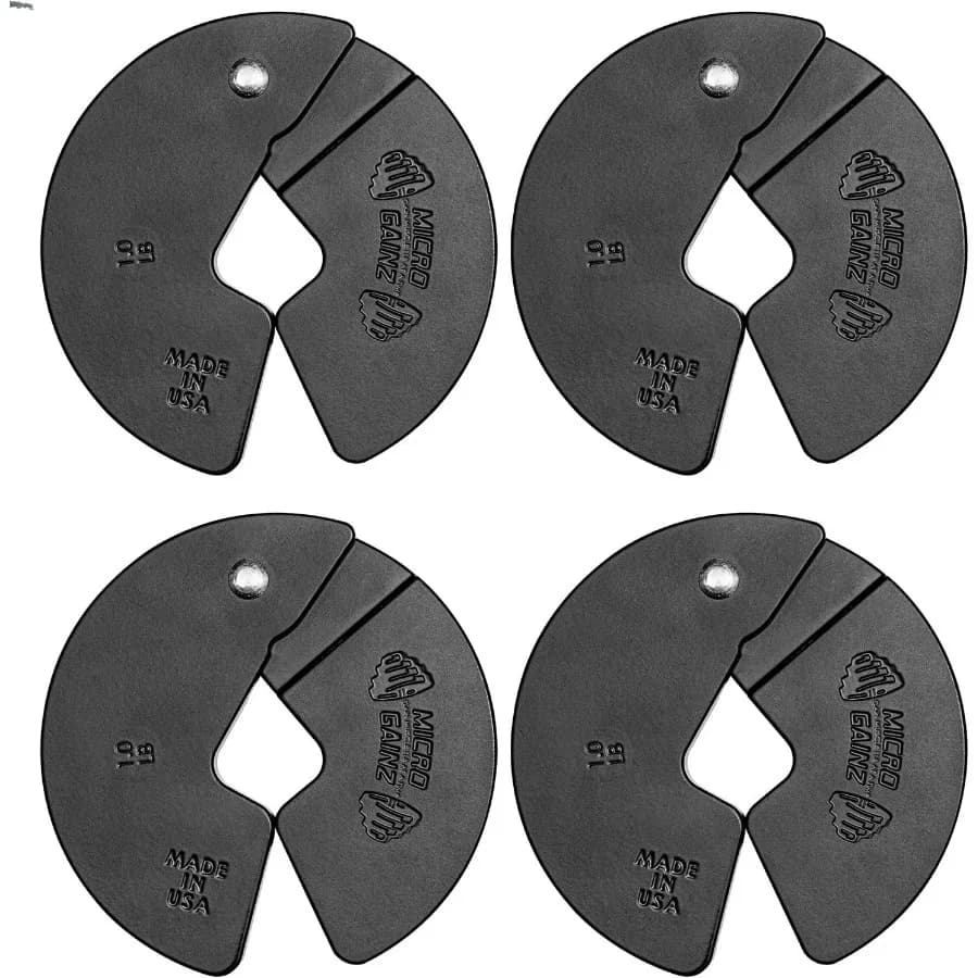 Drawing weight plates with 1 pound handlebars, 4 pieces, designed for training with handlebars and micro loading, made in the United States