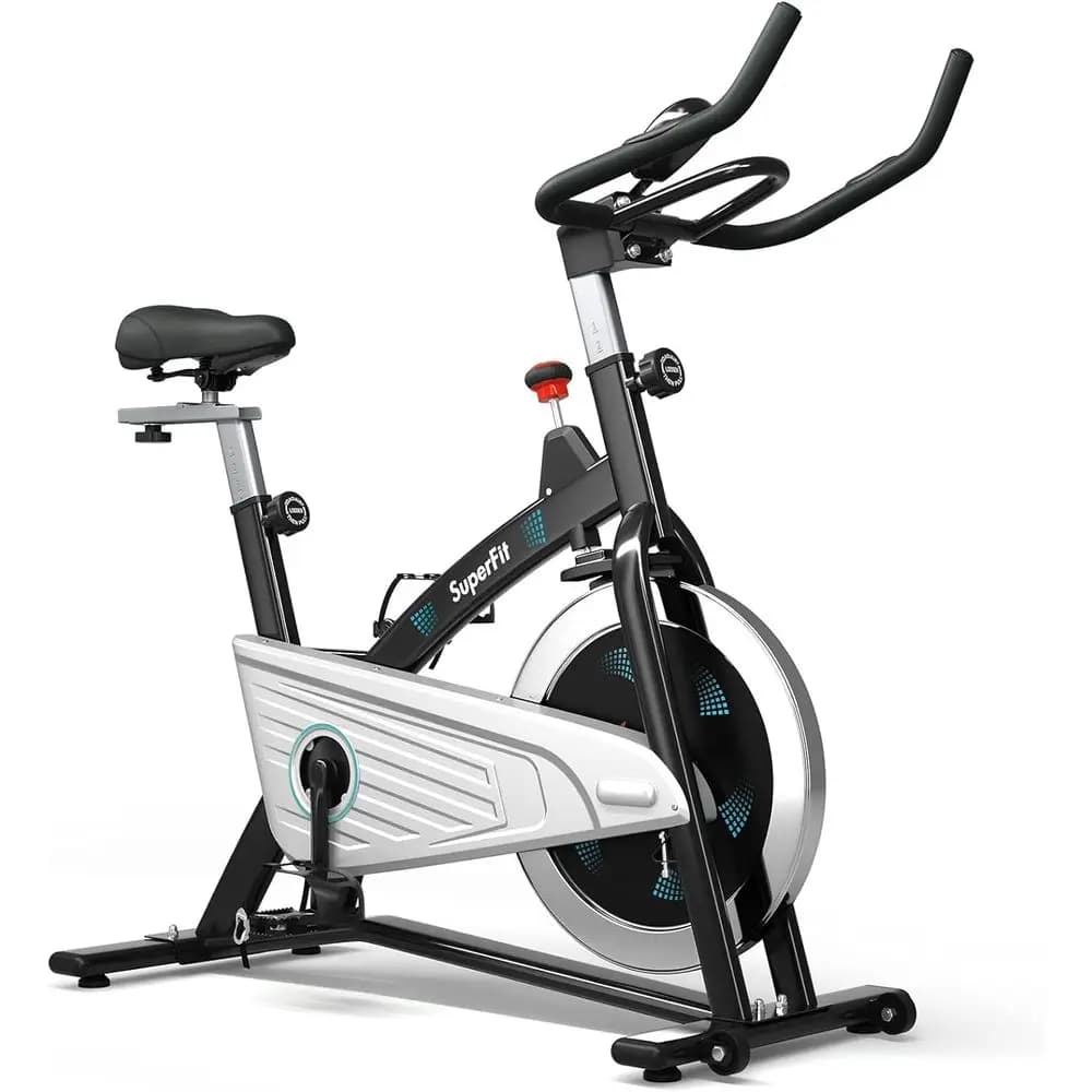 Cyclette Indoor con Monitoraggio della Frequenza Cardiaca: Trasmissione a Cinghia, Display LCD, Allenamento Cardio Silenzioso per Casa