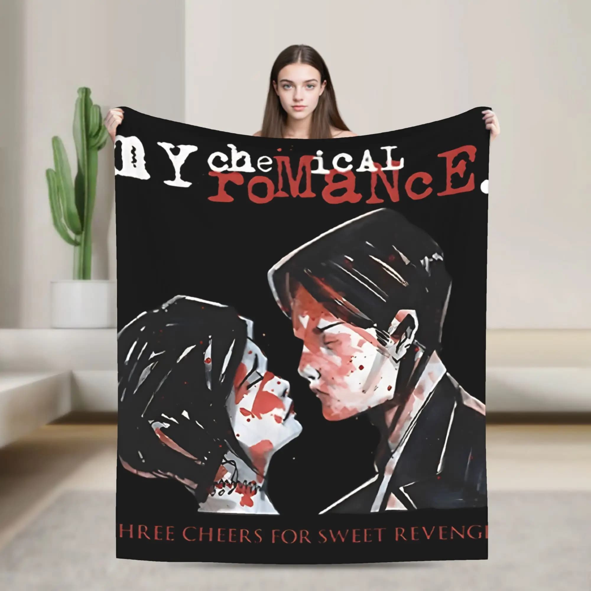 My Chemical Romance Flannel Blanket Warm Soft Bedding Throws for Couch Chair Travel Office Street Trend Bedspread Bed Cover