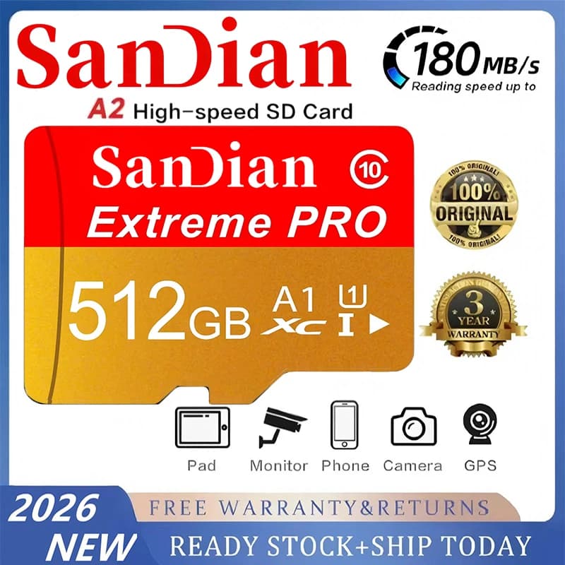 Memory Card 512GB 256GB 128GB 64GB 32GB High-Speed Micro TF SD Card Class 10 SD Cards TF Cards High Performance for Tablet/Smart
