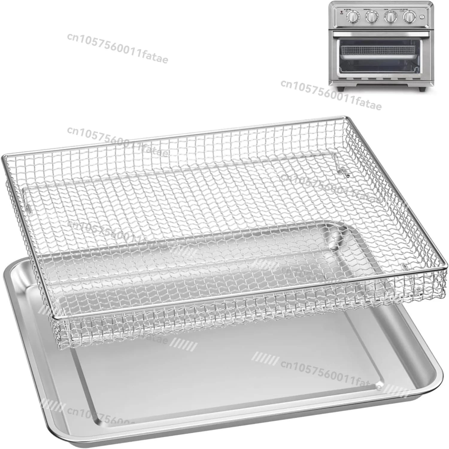 Stainless steel baking tray and air fryer basket TOA-060