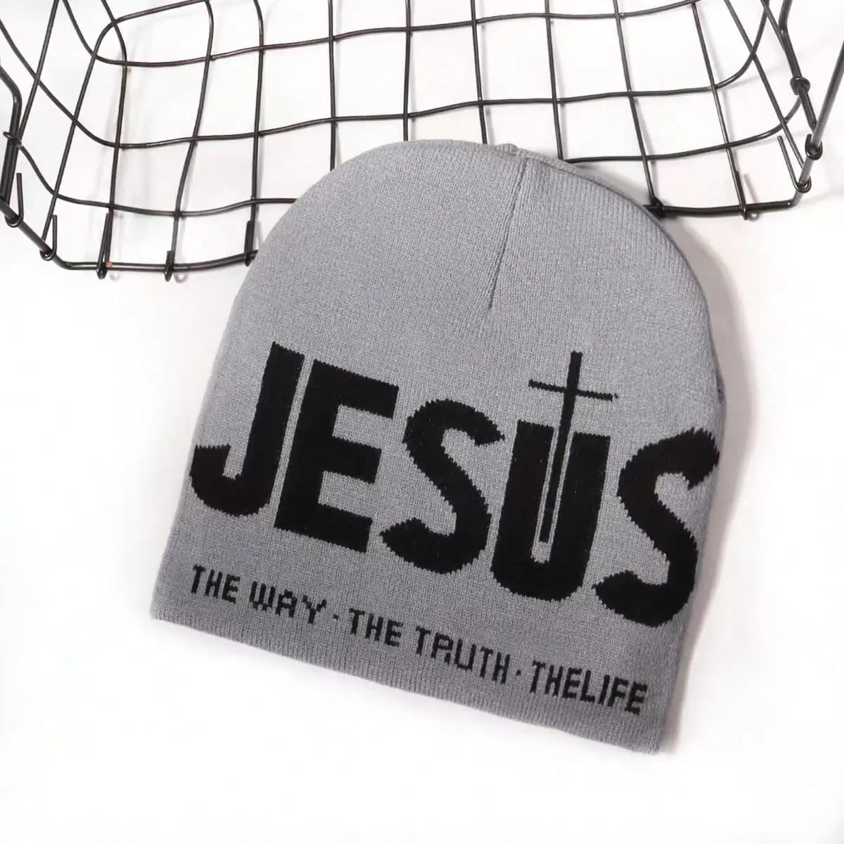Berretto Lavorato a Maglia con Motivo Jacquard, Cappello Unisex Versatile e Caldo per Streetwear