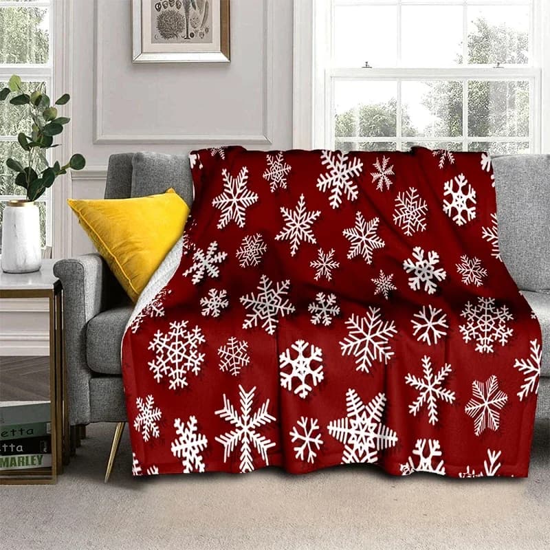 Snowflake Christmas Theme flanella coperta morbida leggera calda per soggiorno camera da letto divano letto divano bambini adulti regali