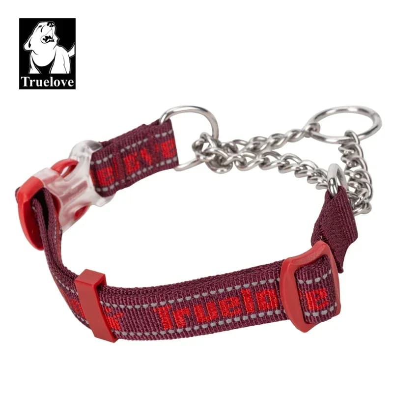 Collare per cani Truelove Collare per addestramento per cani in nylon e acciaio inossidabile con catena P Nessuna trazione Collare per cani riflettente resistente e regolabile TLC5372