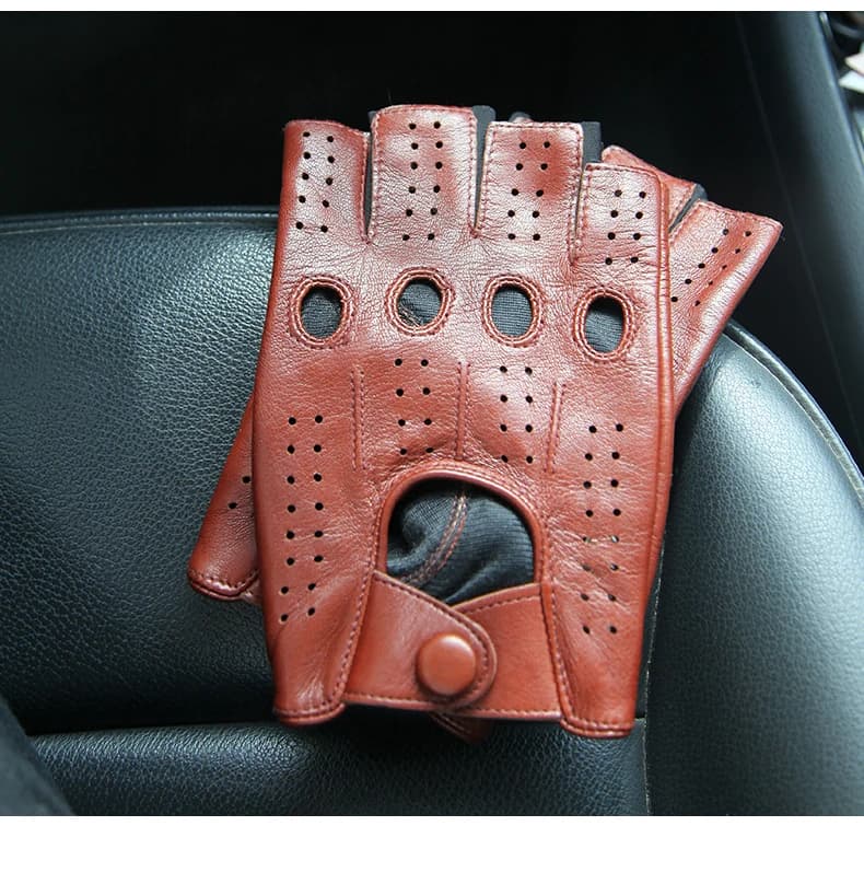 Men's half-finger gloves in winter leather 2022 Slim men's gloves outdoor slide without fingers breathable gloves gym Hombre