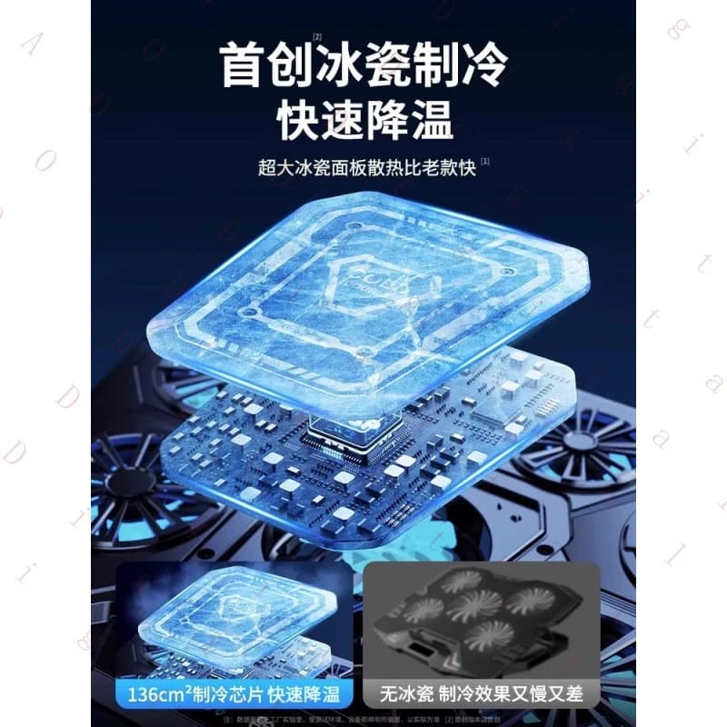 Supporto di Raffreddamento per Laptop Rescuer Y7000P/R9000P con Ventola Silenziosa a Semiconduttore a Pressione d'Aria, Silenzioso