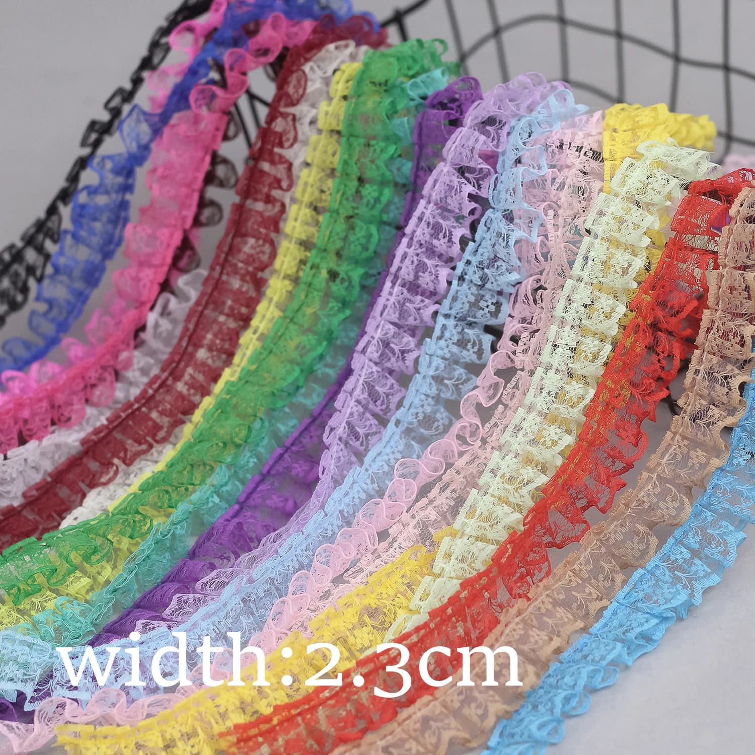 2 m and 0.9 inch purple lace ribbon and diy pleated lace for doll skirt clothing accessories for hair and crafts sewing supplies