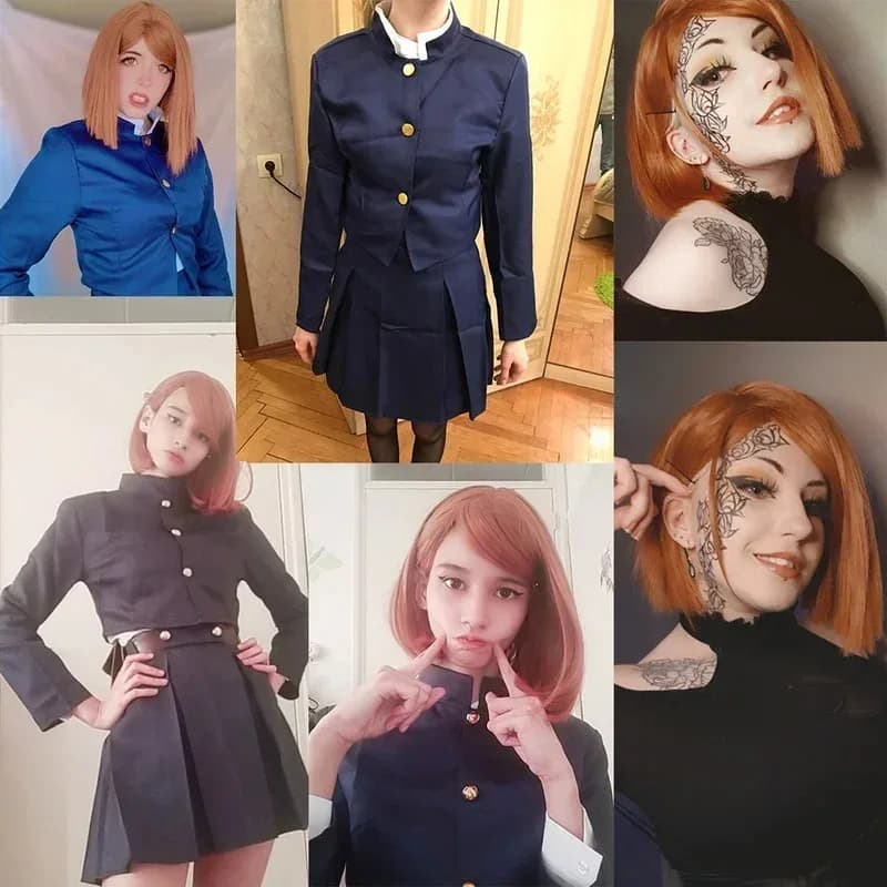 ABC123 Anime Jujutsu Kaisen costume cosplay Kugisaki Nobara tatuaggio ragazze vestono set completo uniforme femminile