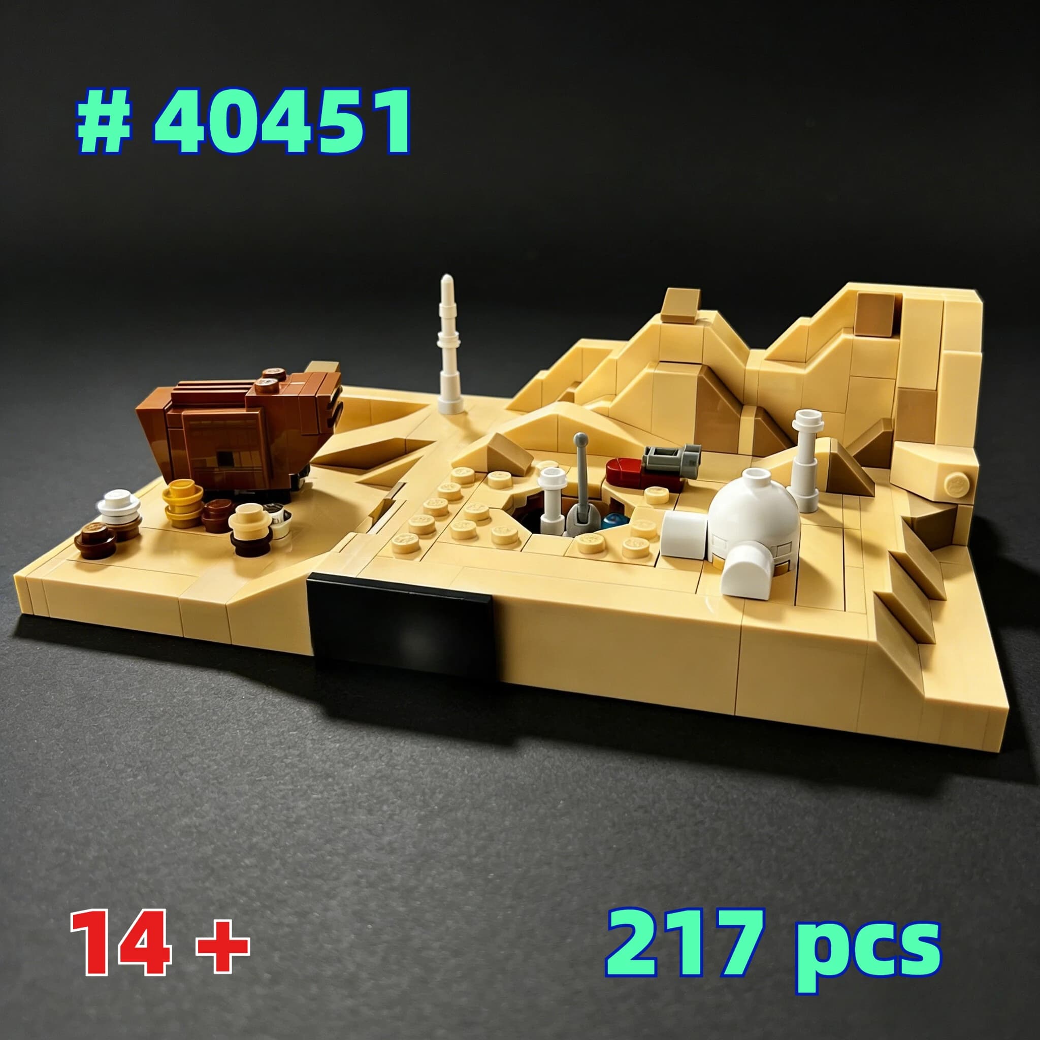 Set di blocchi da costruzione Desert Farm 40451, adatti come regali di compleanno, compatibili con le particelle Lego, 217 pezzi.