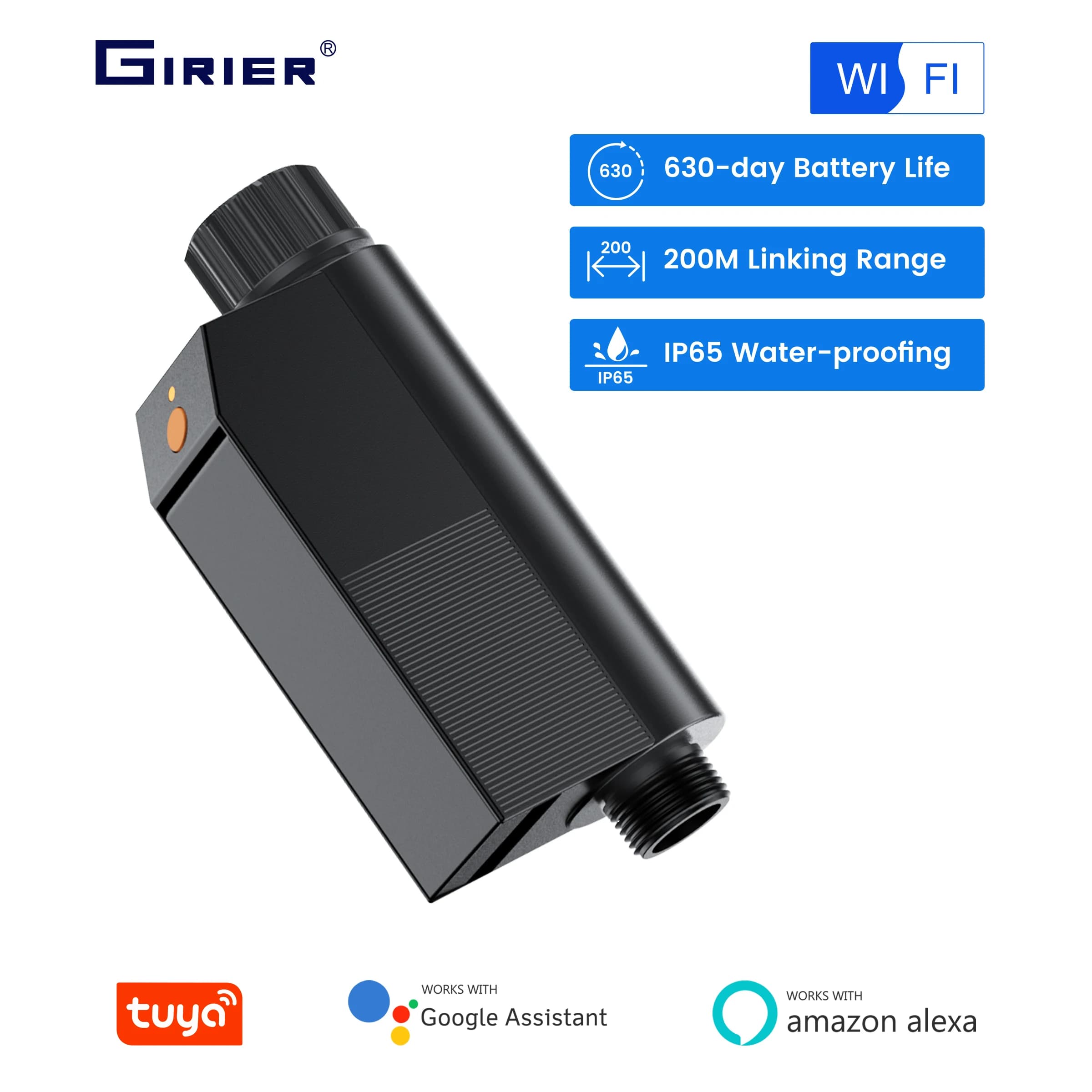 GIRIER Tuya Smart Water Timer WiFi Programmabile Sprinkler Timer per Tubo da Giardino Irrigazione a Goccia Nessun Hub richiesto Funziona con Alexa