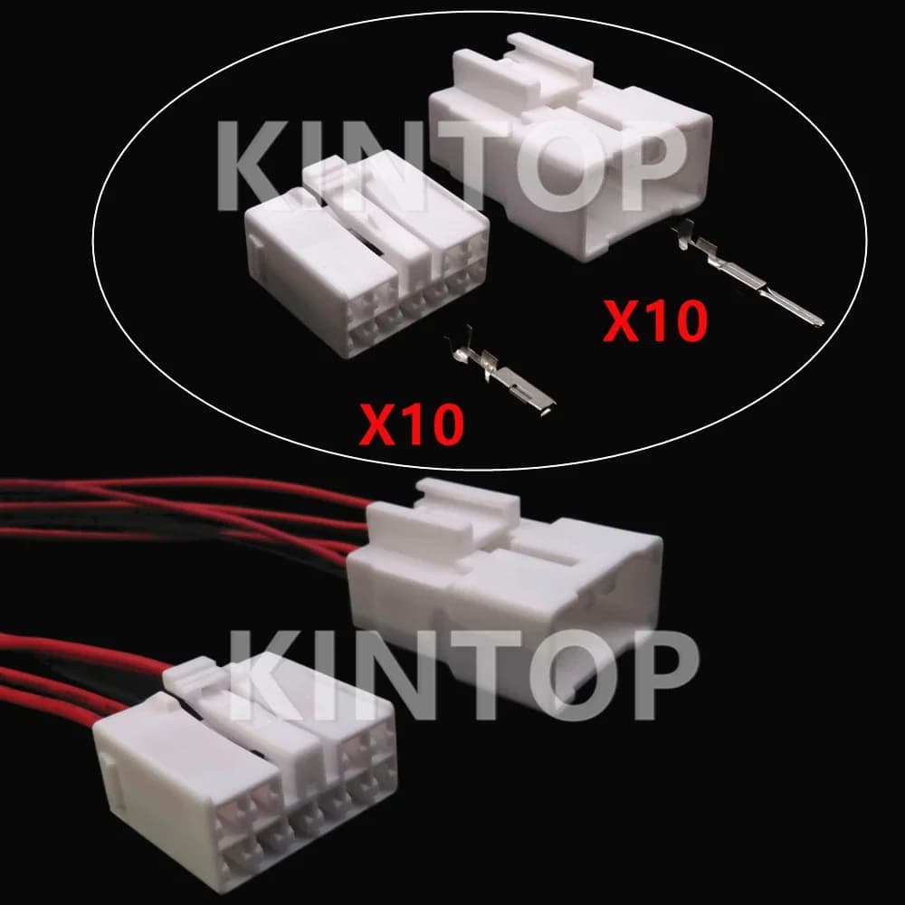Set di 10 Connettori per Modifica Auto, Accessori AC MG651056 MG641059 7283-1100, Connettore Auto Non Sigillato con Fili