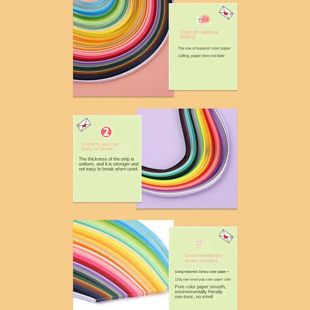 180Ocs Creative 3/5/7/10mm Quilling Paper DIY 36Colors Flower Gift Paper Handmade Origami Quilling Tools