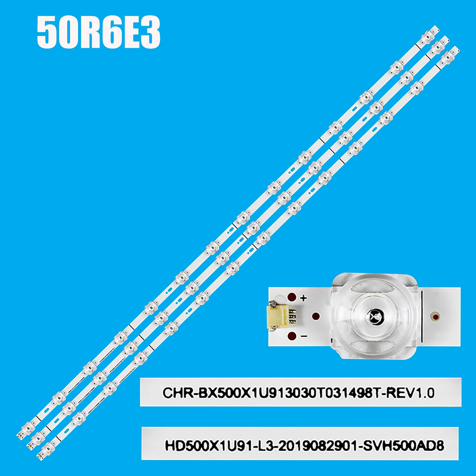 Striscia di retroilluminazione a LED per Hisense 50H78G 50A7100FTUK 50R6090G5 50R6080G 50R6E3 SVH500AD8 CRH-BX500X1U 913030 T 031498 T-REV1.0